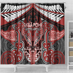 Aotearoa Iwi Ngapuhi Shower Curtain Maori Kowhaiwhai Pattern