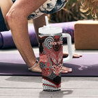 Aotearoa Iwi Ngapuhi Personalised Tumbler With Handle Maori Kowhaiwhai Pattern