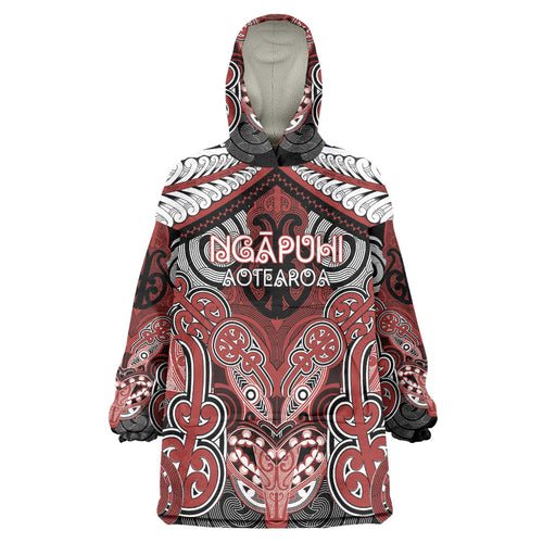 Aotearoa Iwi Ngapuhi Personalised Wearable Blanket Hoodie Maori Kowhaiwhai Pattern