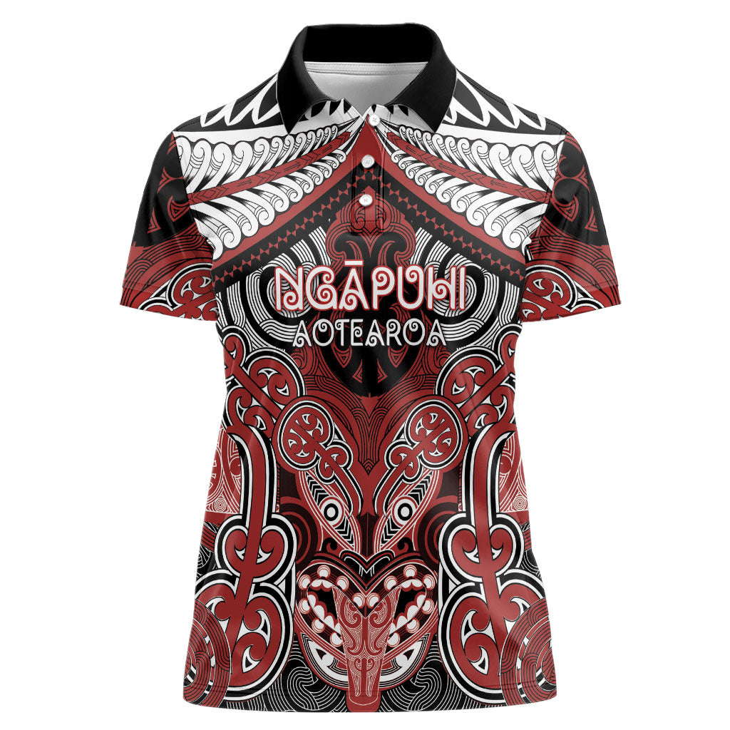 Aotearoa Iwi Ngapuhi Personalised Women Polo Shirt Maori Kowhaiwhai Pattern