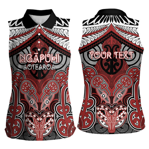 Aotearoa Iwi Ngapuhi Personalised Women Sleeveless Polo Shirt Maori Kowhaiwhai Pattern