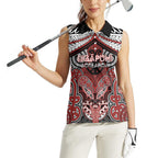 Aotearoa Iwi Ngapuhi Personalised Women Sleeveless Polo Shirt Maori Kowhaiwhai Pattern