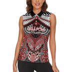 Aotearoa Iwi Ngapuhi Personalised Women Sleeveless Polo Shirt Maori Kowhaiwhai Pattern