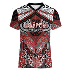 Aotearoa Iwi Ngapuhi Personalised Women V-Neck T-Shirt Maori Kowhaiwhai Pattern