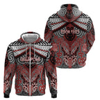 Aotearoa Iwi Ngapuhi Personalised Zip Hoodie Maori Kowhaiwhai Pattern