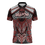 Aotearoa Iwi Ngapuhi Personalised Zipper Polo Shirt Maori Kowhaiwhai Pattern
