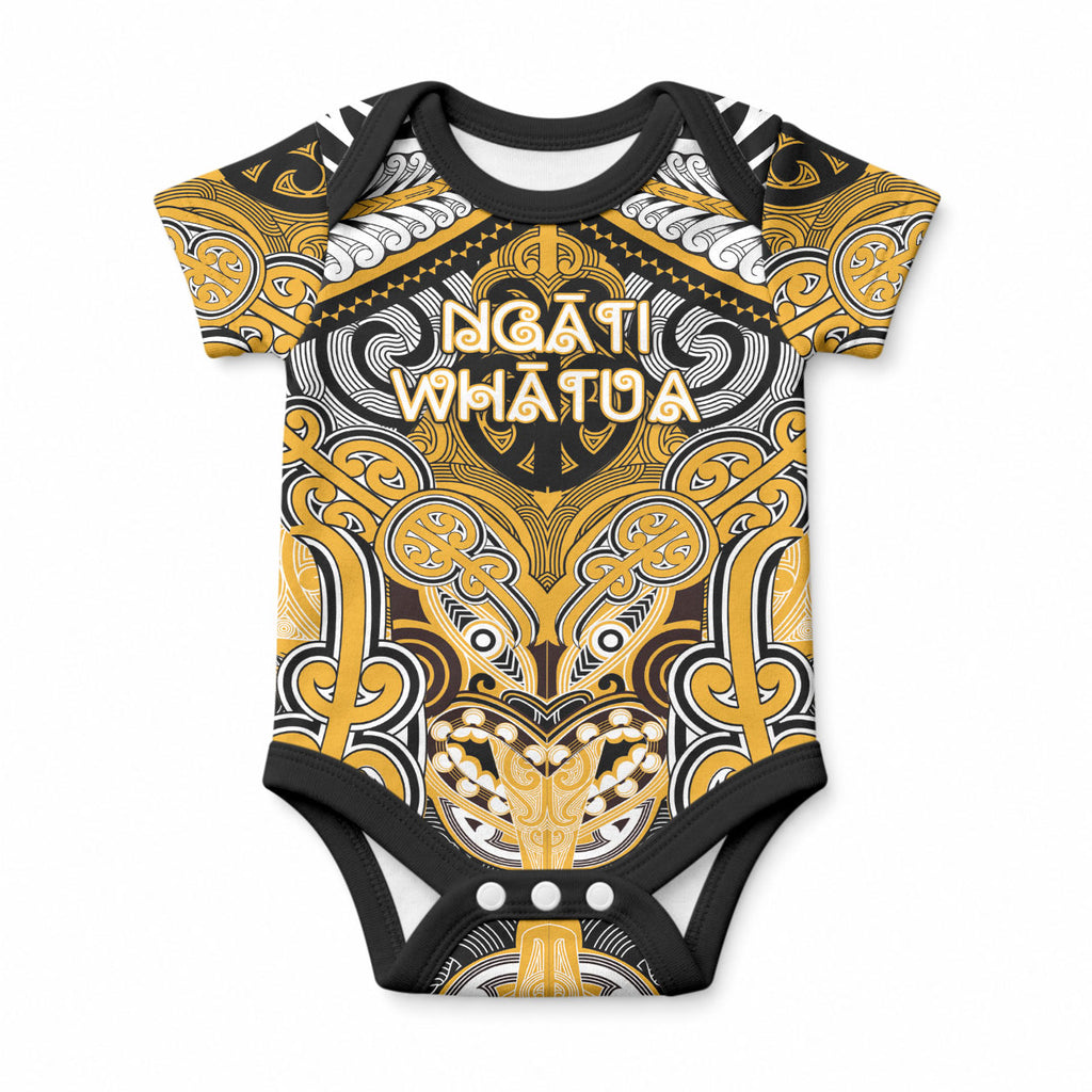 Aotearoa Iwi Ngati Whatua Personalised Baby Onesie Maori Kowhaiwhai Pattern