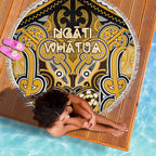 Aotearoa Iwi Ngati Whatua Beach Blanket Maori Kowhaiwhai Pattern