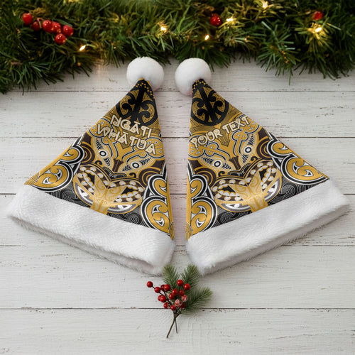 Aotearoa Iwi Ngati Whatua Personalised Christmas Santa Hat Maori Kowhaiwhai Pattern