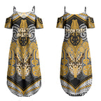 Aotearoa Iwi Ngati Whatua Personalised Couples Matching Summer Maxi Dress and Hawaiian Shirt Maori Kowhaiwhai Pattern