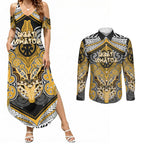 Aotearoa Iwi Ngati Whatua Personalised Couples Matching Summer Maxi Dress and Long Sleeve Button Shirt Maori Kowhaiwhai Pattern