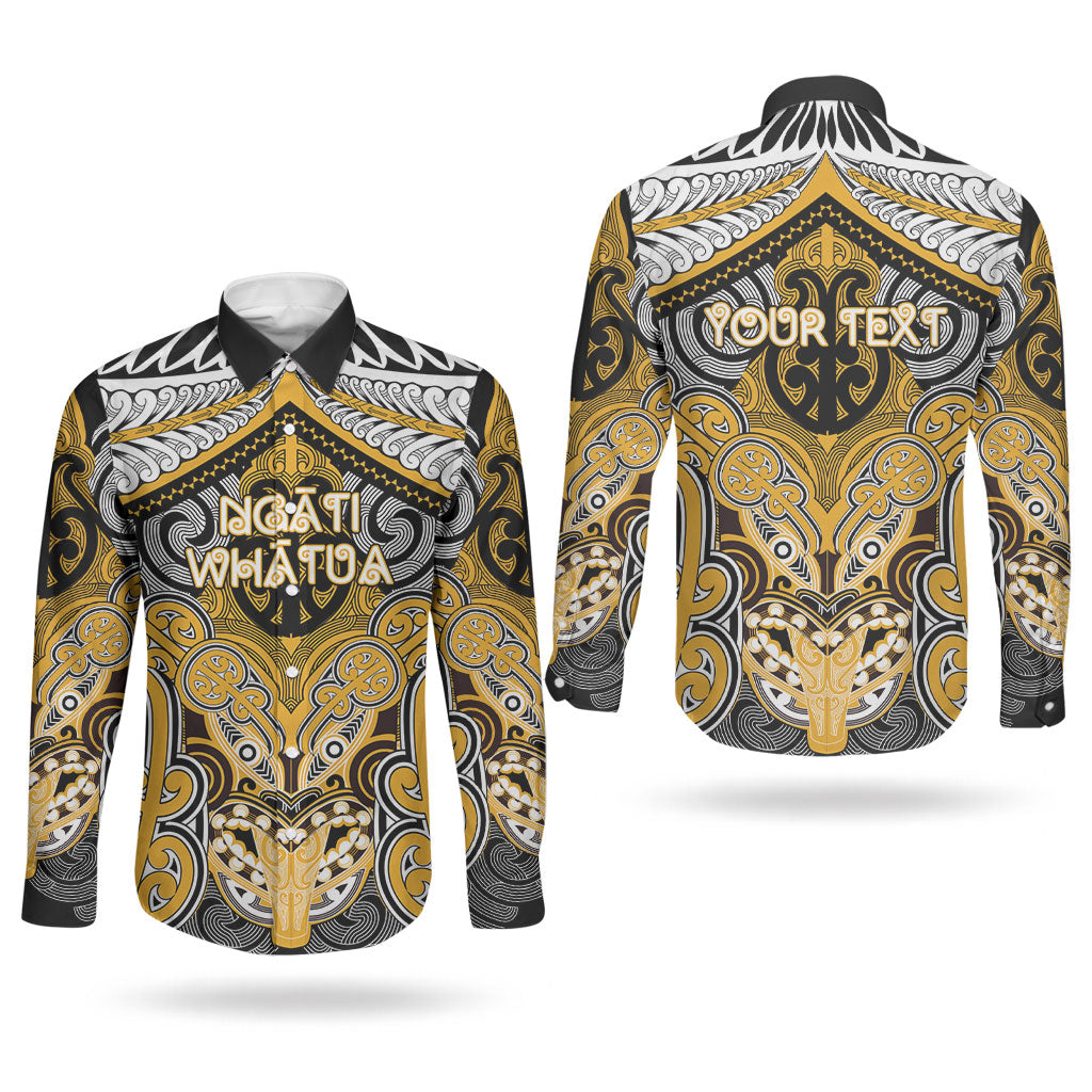 Aotearoa Iwi Ngati Whatua Personalised Couples Matching Tank Maxi Dress and Long Sleeve Button Shirt Maori Kowhaiwhai Pattern