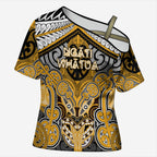 Aotearoa Iwi Ngati Whatua Personalised Cross Shoulder Shirt Maori Kowhaiwhai Pattern
