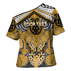 Aotearoa Iwi Ngati Whatua Personalised Cross Shoulder Shirt Maori Kowhaiwhai Pattern