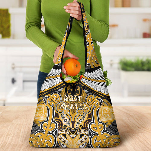 Aotearoa Iwi Ngati Whatua Grocery Bag Maori Kowhaiwhai Pattern