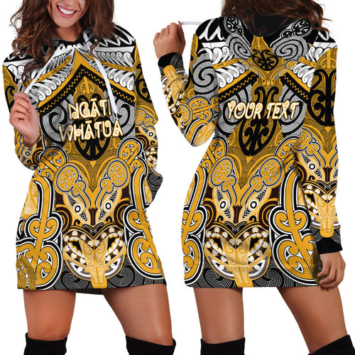Aotearoa Iwi Ngati Whatua Personalised Hoodie Dress Maori Kowhaiwhai Pattern