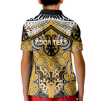 Aotearoa Iwi Ngati Whatua Personalised Kid Polo Shirt Maori Kowhaiwhai Pattern