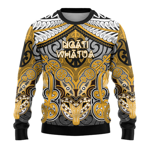 Aotearoa Iwi Ngati Whatua Personalised Ugly Christmas Sweater Maori Kowhaiwhai Pattern