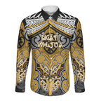 Aotearoa Iwi Ngati Whatua Personalised Long Sleeve Button Shirt Maori Kowhaiwhai Pattern