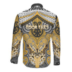 Aotearoa Iwi Ngati Whatua Personalised Long Sleeve Button Shirt Maori Kowhaiwhai Pattern