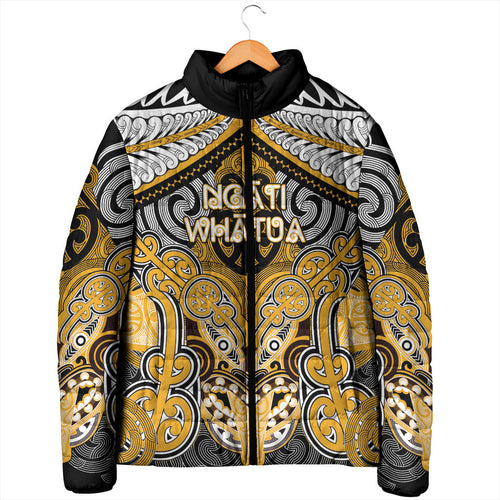 Aotearoa Iwi Ngati Whatua Personalised Padded Jacket Maori Kowhaiwhai Pattern
