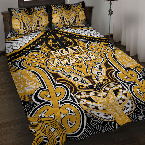 Aotearoa Iwi Ngati Whatua Quilt Bed Set Maori Kowhaiwhai Pattern