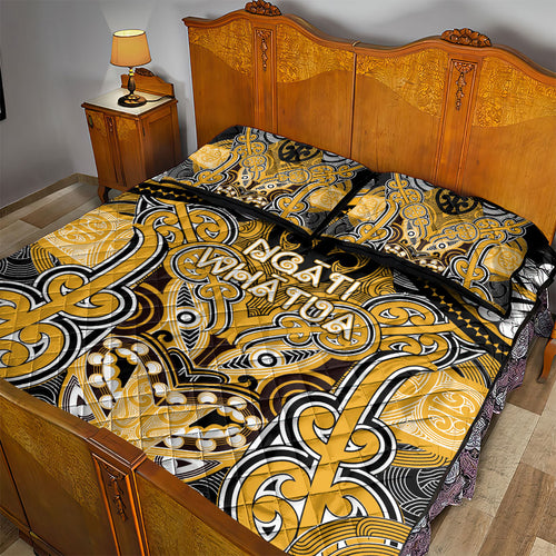 Aotearoa Iwi Ngati Whatua Quilt Bed Set Maori Kowhaiwhai Pattern