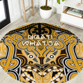 Aotearoa Iwi Ngati Whatua Round Carpet Maori Kowhaiwhai Pattern