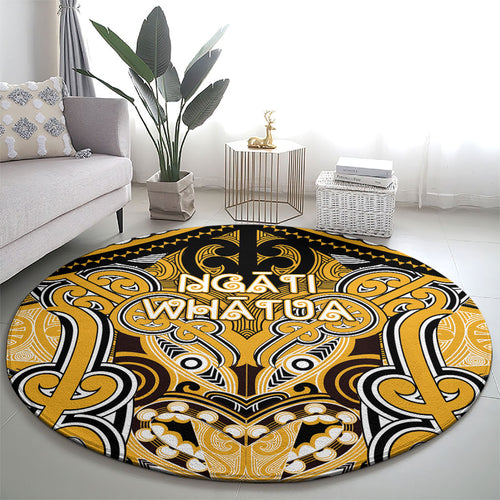 Aotearoa Iwi Ngati Whatua Round Carpet Maori Kowhaiwhai Pattern