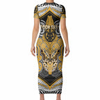 Aotearoa Iwi Ngati Whatua Personalised Short Sleeve Bodycon Dress Maori Kowhaiwhai Pattern