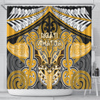 Aotearoa Iwi Ngati Whatua Shower Curtain Maori Kowhaiwhai Pattern