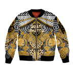 Aotearoa Iwi Ngati Whatua Personalised Sleeve Zip Bomber Jacket Maori Kowhaiwhai Pattern