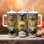 Aotearoa Iwi Ngati Whatua Personalised Tumbler With Handle Maori Kowhaiwhai Pattern