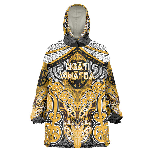 Aotearoa Iwi Ngati Whatua Personalised Wearable Blanket Hoodie Maori Kowhaiwhai Pattern