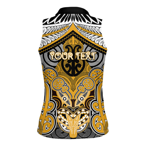 Aotearoa Iwi Ngati Whatua Personalised Women Sleeveless Polo Shirt Maori Kowhaiwhai Pattern