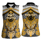 Aotearoa Iwi Ngati Whatua Personalised Women Sleeveless Polo Shirt Maori Kowhaiwhai Pattern