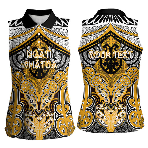 Aotearoa Iwi Ngati Whatua Personalised Women Sleeveless Polo Shirt Maori Kowhaiwhai Pattern