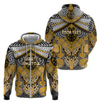 Aotearoa Iwi Ngati Whatua Personalised Zip Hoodie Maori Kowhaiwhai Pattern