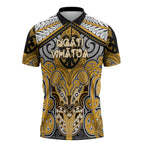 Aotearoa Iwi Ngati Whatua Personalised Zipper Polo Shirt Maori Kowhaiwhai Pattern