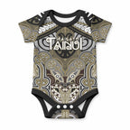 Aotearoa Iwi Waikato Tainui Personalised Baby Onesie Maori Kowhaiwhai Pattern
