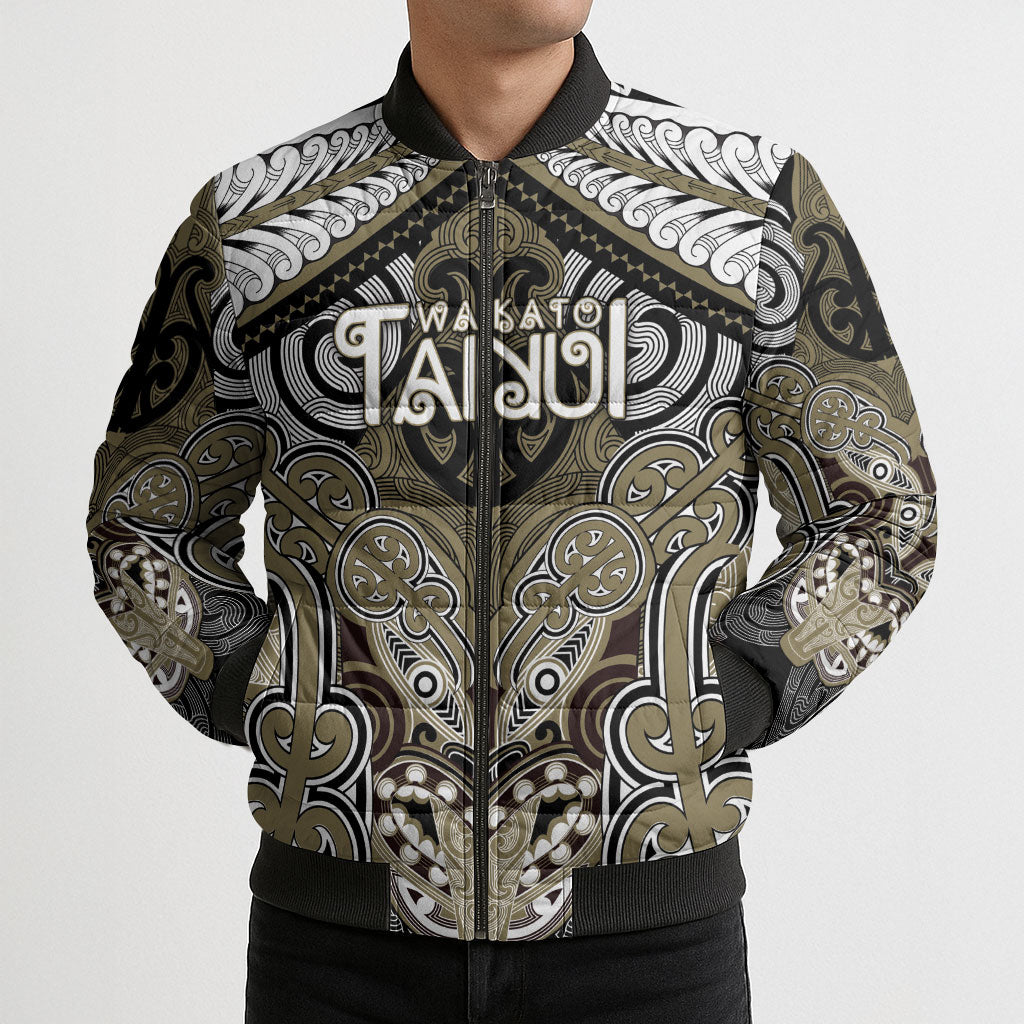 Aotearoa Iwi Waikato Tainui Personalised Bomber Puffer Jacket Maori Kowhaiwhai Pattern