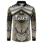 Aotearoa Iwi Waikato Tainui Personalised Button Sweatshirt Maori Kowhaiwhai Pattern