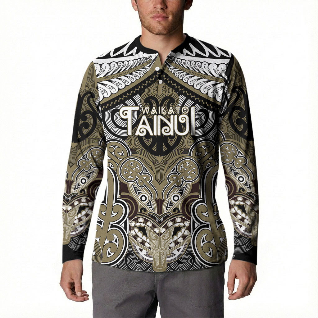 Aotearoa Iwi Waikato Tainui Personalised Button Sweatshirt Maori Kowhaiwhai Pattern