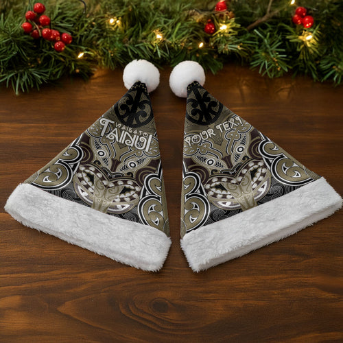 Aotearoa Iwi Waikato Tainui Personalised Christmas Santa Hat Maori Kowhaiwhai Pattern