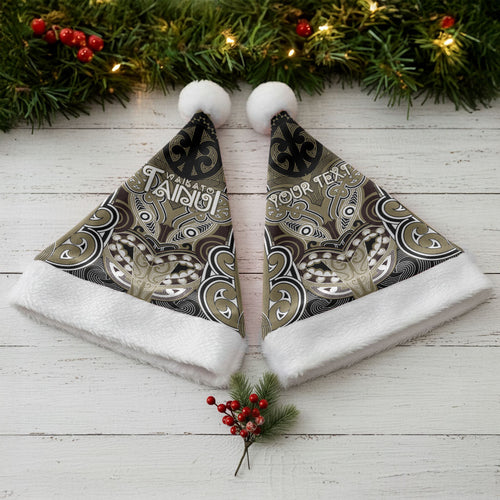 Aotearoa Iwi Waikato Tainui Personalised Christmas Santa Hat Maori Kowhaiwhai Pattern