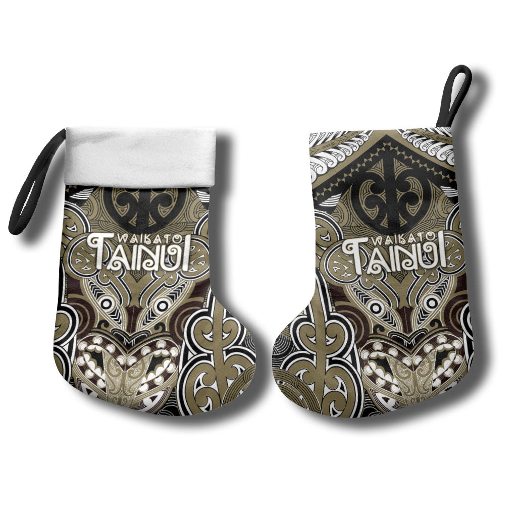 Aotearoa Iwi Waikato Tainui Personalised Christmas Stocking Maori Kowhaiwhai Pattern