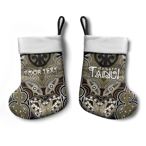 Aotearoa Iwi Waikato Tainui Personalised Christmas Stocking Maori Kowhaiwhai Pattern