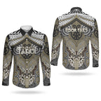 Aotearoa Iwi Waikato Tainui Personalised Couples Matching Mermaid Dress and Long Sleeve Button Shirt Maori Kowhaiwhai Pattern