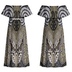 Aotearoa Iwi Waikato Tainui Personalised Couples Matching Off Shoulder Maxi Dress and Long Sleeve Button Shirt Maori Kowhaiwhai Pattern