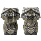 Aotearoa Iwi Waikato Tainui Personalised Couples Matching Off Shoulder Short Dress and Hawaiian Shirt Maori Kowhaiwhai Pattern